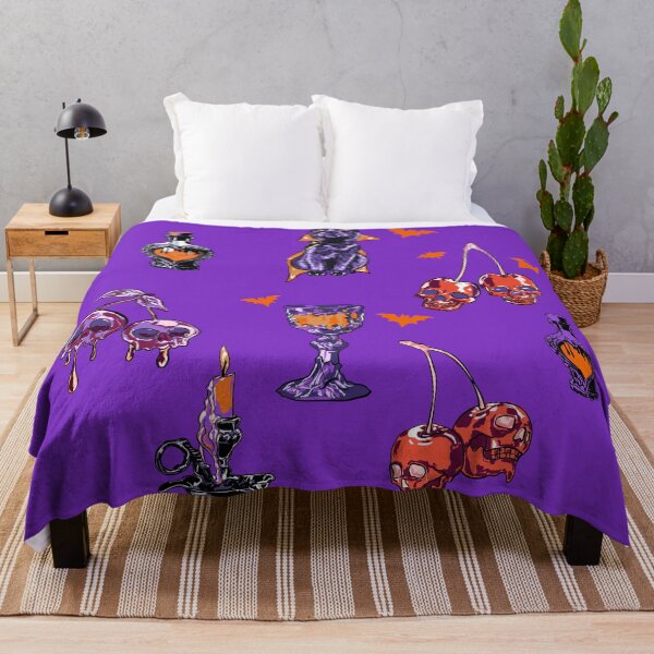 Item preview, Vampire Black Cat & Skull Cherries Halloween Pattern designed and sold by MaiZephyr.