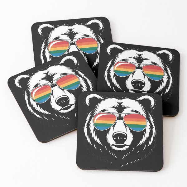Item preview, Gay Bear LGBTQ Rainbow Sunglasses Pride Flag For Men  designed and sold by Charidana.