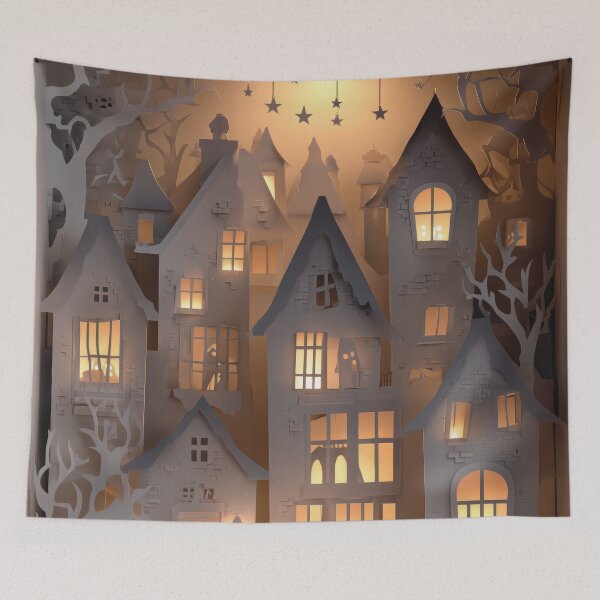 Item preview, Paper-Cut Haunted Village — Shadowbox Glow designed and sold by AJ Lab.