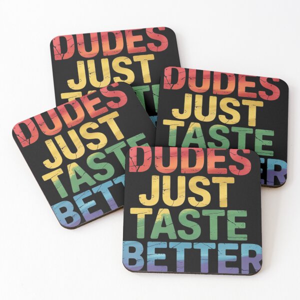 Item preview, Gay Dudes Just Taste Better Rainbow Pride Flag LGBTQ Men  designed and sold by Charidana.