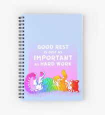 "Good Rest is Just as Important as Hard Work" Rainbow Tiger Spiral Notebook