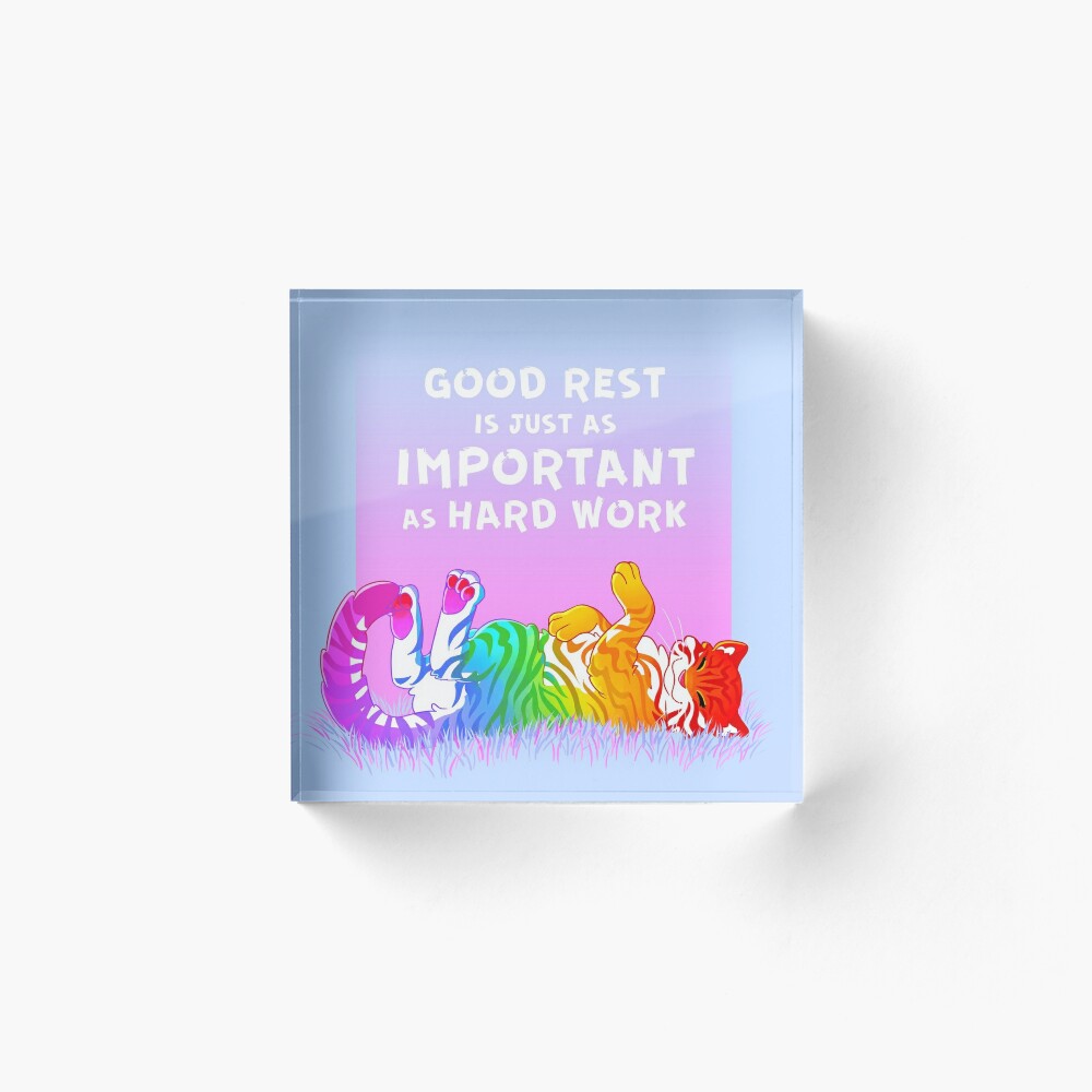 Good Rest is Just as Important as Hard Work Rainbow Tiger | Tote Bag