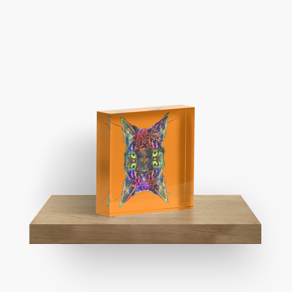 Artificial neural style Space galaxy mirror cat Acrylic Block