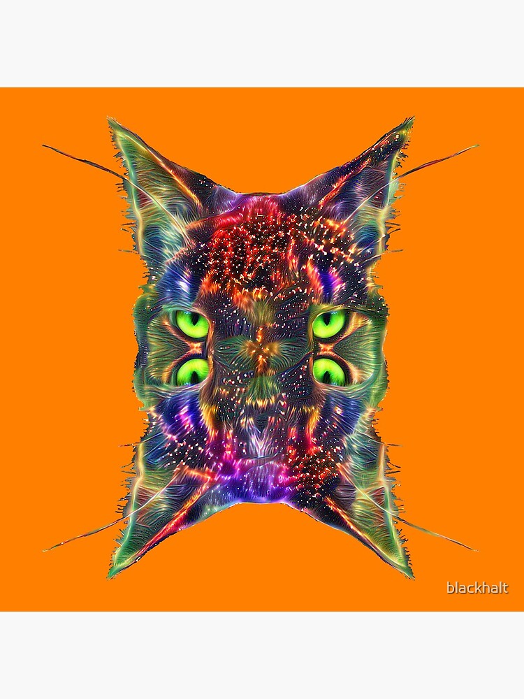 Artificial neural style Space galaxy mirror cat by blackhalt