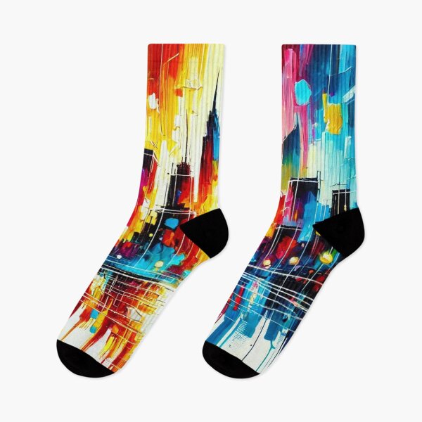 Item preview, City of Nowhere – Abstract city silhouette in a firework of colors designed and sold by Eric Nagel.