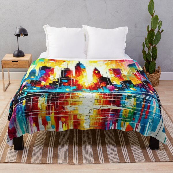Item preview, City of Nowhere – Abstract city silhouette in a firework of colors designed and sold by Eric Nagel.