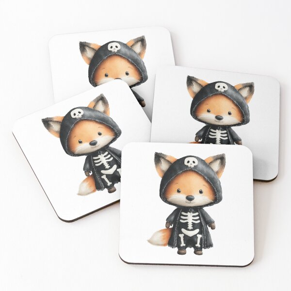 Item preview, Cute Fox in Skeleton Costume – Adorable Halloween Illustration designed and sold by Art of Ngu.