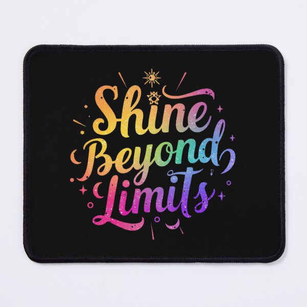 Item preview, Shine Beyond Limits Rainbow Gradient Motivational Quote Cosmic T-Shirt designed and sold by FestivityFinds.