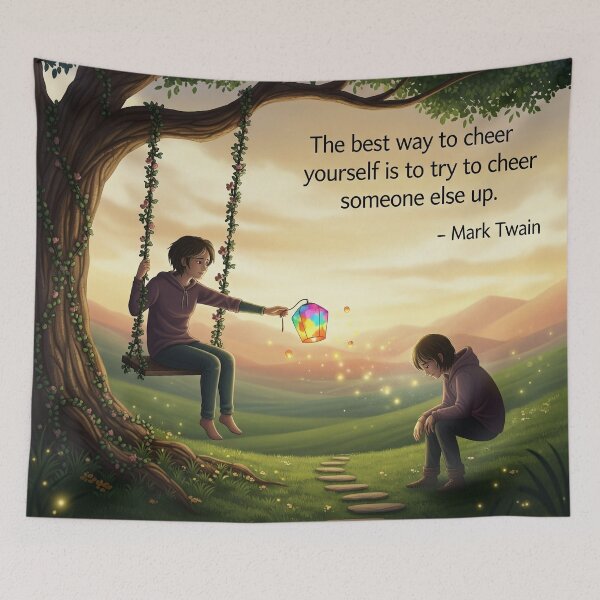 Item preview, Whimsical Kindness: Mark Twain Quote Art designed and sold by DesignHavenCo.