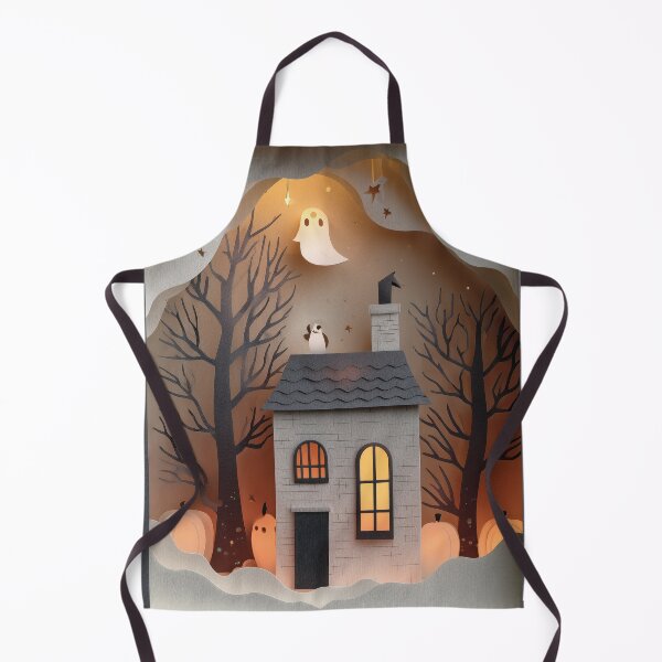 Item preview, Paper-Cut Ghost House — Cozy Halloween Shadowbox designed and sold by AJ Lab.