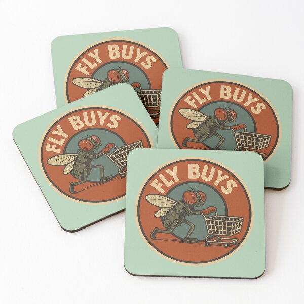 Item preview, Fly Buys – Funny Retro Insect Shopping Pun designed and sold by hangmeart.