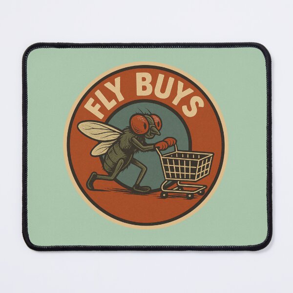 Item preview, Fly Buys – Funny Retro Insect Shopping Pun designed and sold by hangmeart.