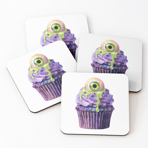 Item preview, Creepy Halloween Cupcake with Eyeball Topping – Spooky Dessert Illustration designed and sold by Art of Ngu.