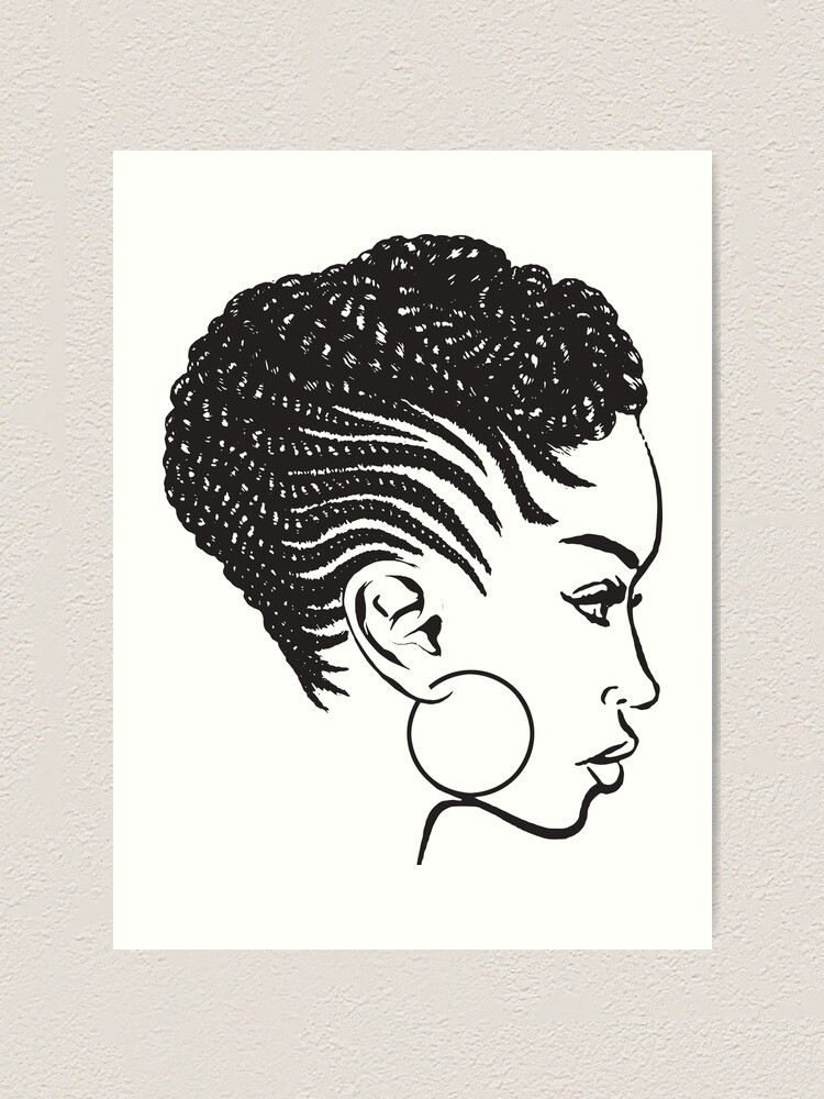 African American Braids Hairstyle Black Woman Beauty Salon | Art Print