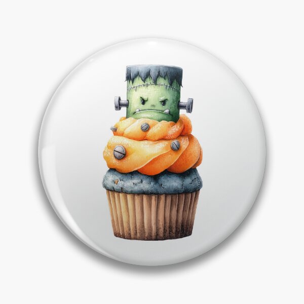 Item preview, Frankenstein Halloween Cupcake – Spooky Monster Dessert Illustration designed and sold by Art of Ngu.