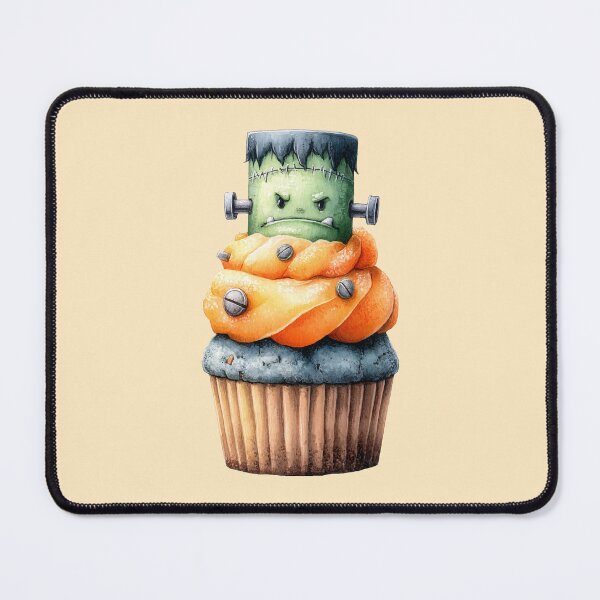 Item preview, Frankenstein Halloween Cupcake – Spooky Monster Dessert Illustration designed and sold by Art of Ngu.