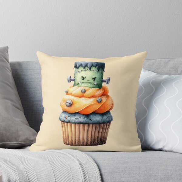 Item preview, Frankenstein Halloween Cupcake – Spooky Monster Dessert Illustration designed and sold by Art of Ngu.