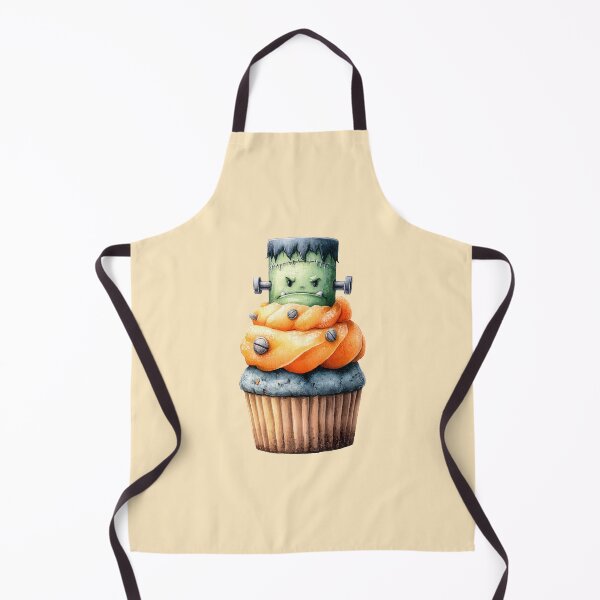 Item preview, Frankenstein Halloween Cupcake – Spooky Monster Dessert Illustration designed and sold by Art of Ngu.