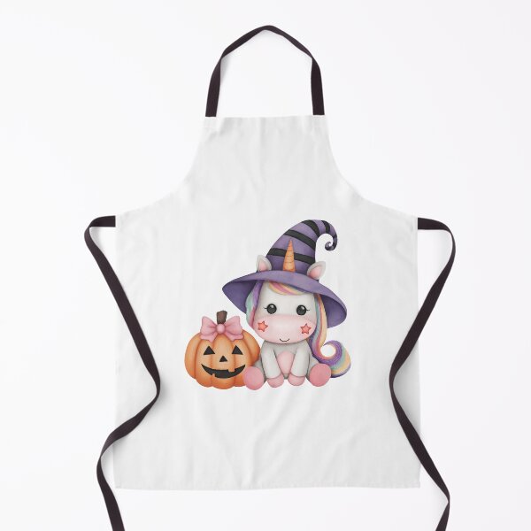 Item preview, Cute Halloween Unicorn with Witch Hat and Pumpkin – Kawaii Spooky Illustration designed and sold by Art of Ngu.