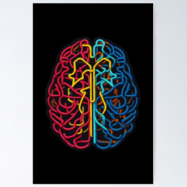 Item preview, Neon Brain Circuitry - Left and Right Mind Connection designed and sold by lematworks.