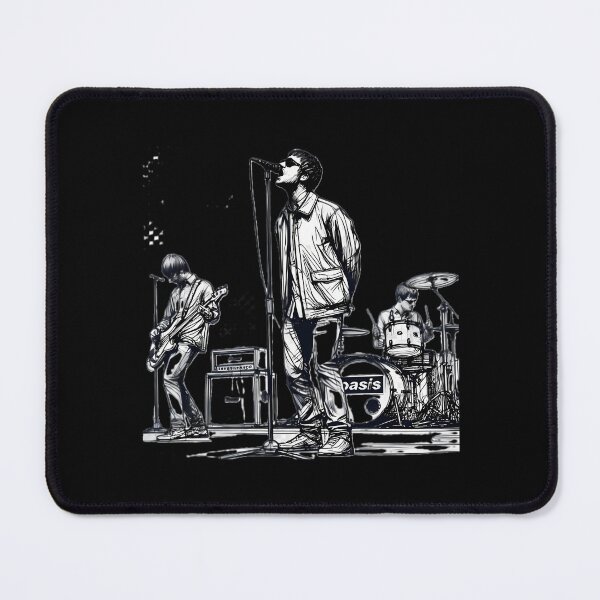 Item preview, Minimalist Line Art Of Oasis Performing Retro Britpop Band Design designed and sold by DrDewayDach.