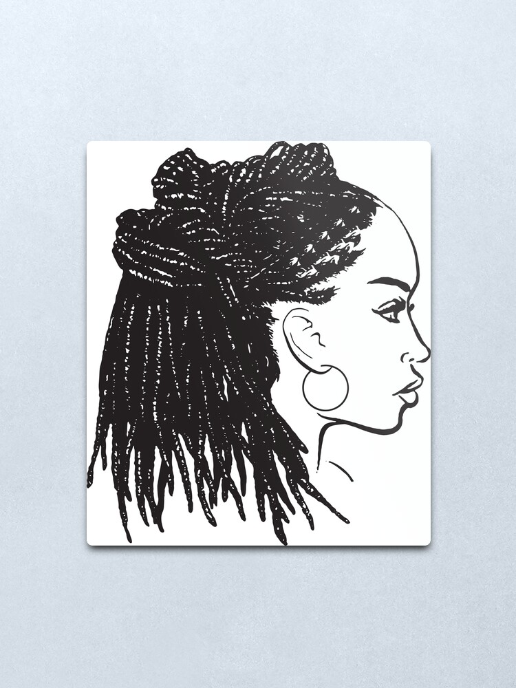 Black Woman Braids Dreads Dreadlocks African American Beauty Salon Metal Print