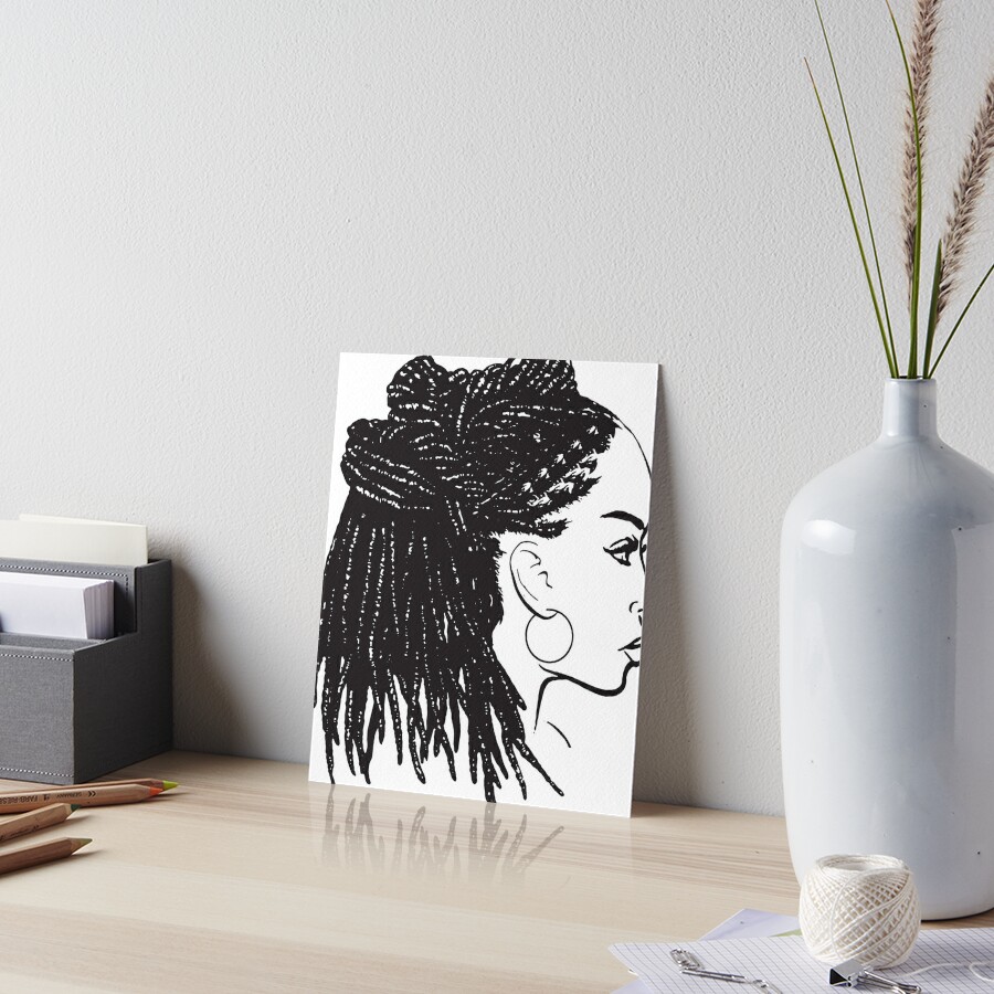 Black Woman Braids Dreads Dreadlocks African American Beauty Salon Art Board Print By