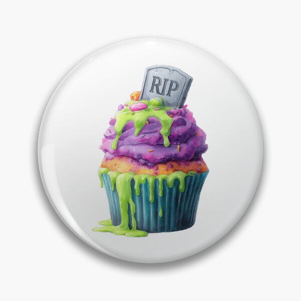 Item preview, Spooky RIP Tombstone Cupcake – Halloween Graveyard Treat designed and sold by Art of Ngu.