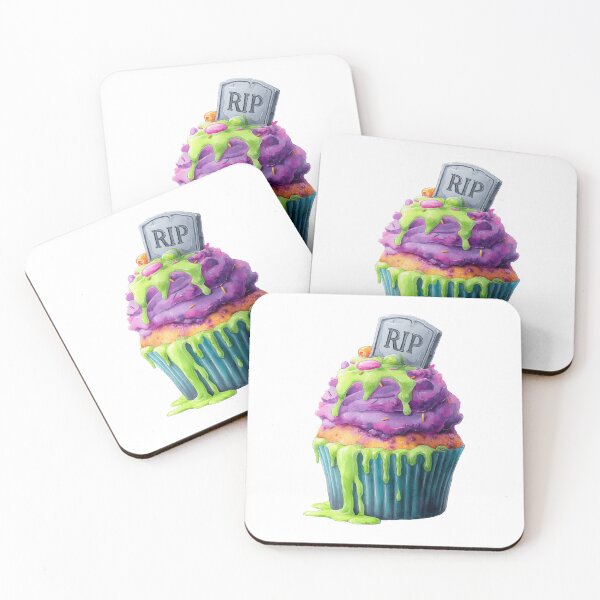 Item preview, Spooky RIP Tombstone Cupcake – Halloween Graveyard Treat designed and sold by Art of Ngu.