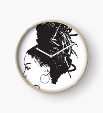 Afroamerikaner-Borten der schwarzen Frau dreads Dreadlocks-Schönheits-Salon Uhr
