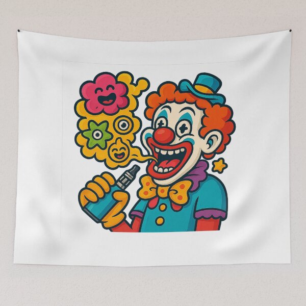 Item preview, Funny Clown Vape – Pop Surrealism Lowbrow Design designed and sold by House of Taste Vape Designs.