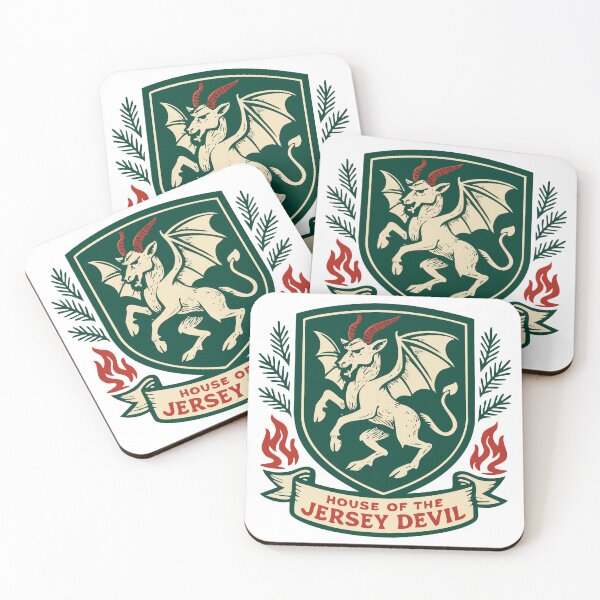 Item preview, Jersey Devil Heraldry Crest – Cryptid Coat of Arms designed and sold by Folk Bestiary.