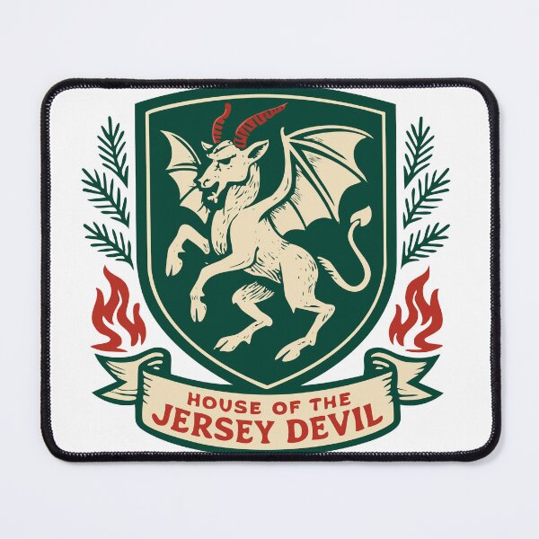 Item preview, Jersey Devil Heraldry Crest – Cryptid Coat of Arms designed and sold by Folk Bestiary.