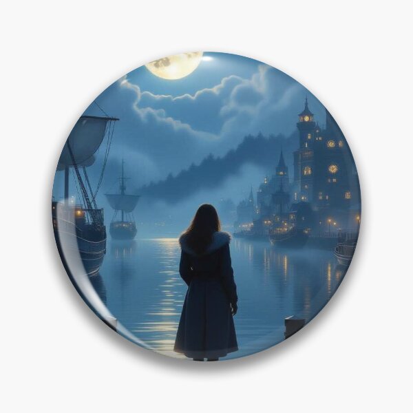 Item preview, Moonlit Harbor & Clockwork Dreams. Between tranquility, mechanics, and magic – a scene full of story vibes designed and sold by FotoworldEdel.
