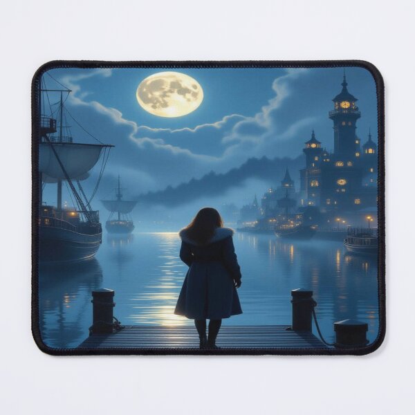 Item preview, Moonlit Harbor & Clockwork Dreams. Between tranquility, mechanics, and magic – a scene full of story vibes designed and sold by FotoworldEdel.
