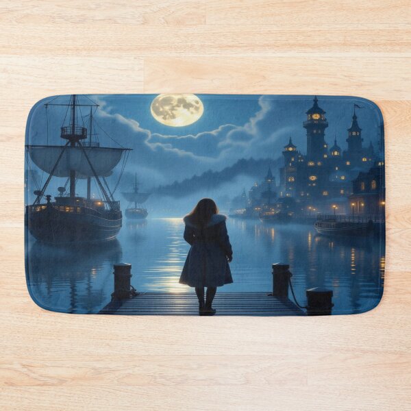 Item preview, Moonlit Harbor & Clockwork Dreams. Between tranquility, mechanics, and magic – a scene full of story vibes designed and sold by FotoworldEdel.