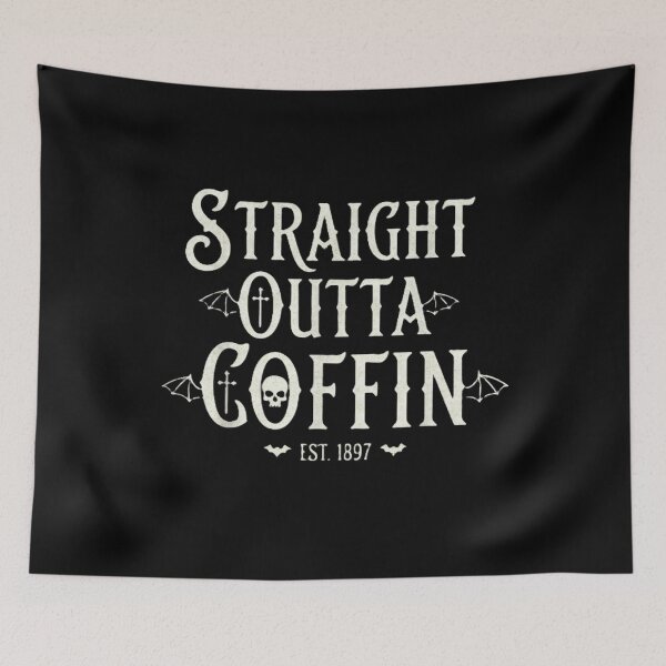 Item preview, Straight Outta Coffin – Gothic Vampire Halloween Typograph designed and sold by InkwildStudio.