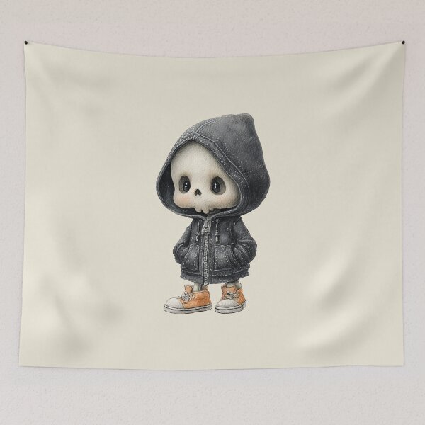 Item preview, Cute Skeleton in Hoodie – Spooky Streetwear Halloween Art designed and sold by Art of Ngu.