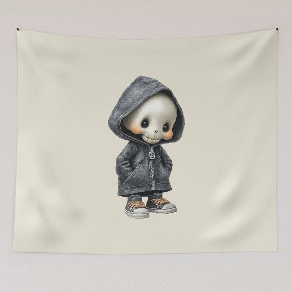 Item preview, Cute Skeleton in Hoodie – Spooky Streetwear Halloween Art designed and sold by Art of Ngu.