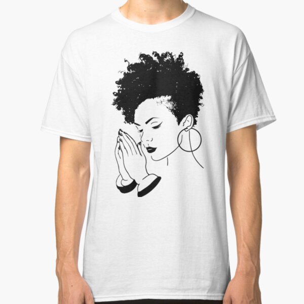 Black Woman Praying African American Nubian Princess Queen Classic T-Shirt