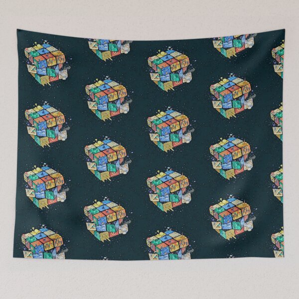 Item preview, Handrawn of cubic pixelated space design designed and sold by NivyasArtistry.