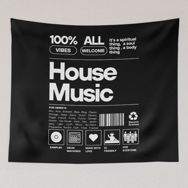 Item preview, House Music - Product Label (White) designed and sold by ChanteLinko3.