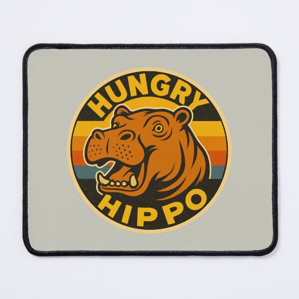 Item preview, Hungry Hippo – Retro Hippopotamus designed and sold by hangmeart.