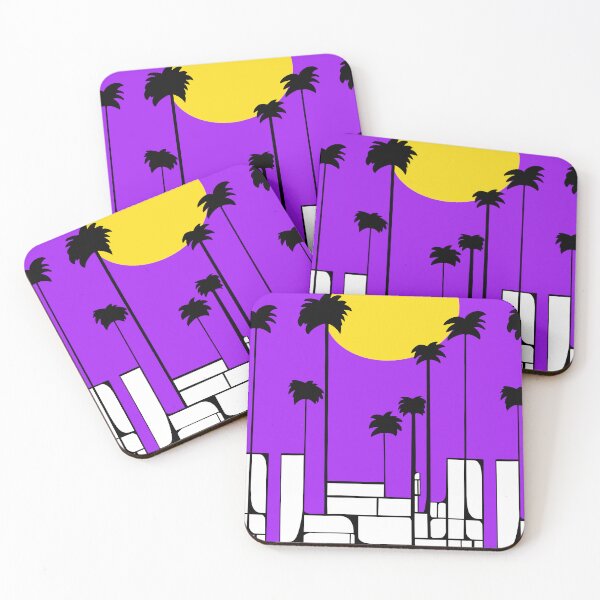 Item preview, Tel Aviv Streetscape Tayelet sunset purple designed and sold by French Papyrus Studio.