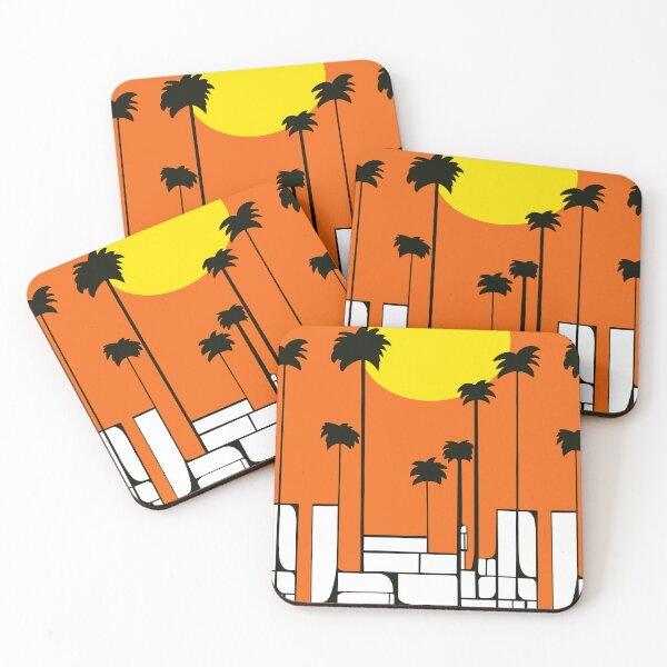 Item preview, Tel Aviv Streetscape Tayelet Sunset Orange designed and sold by French Papyrus Studio.