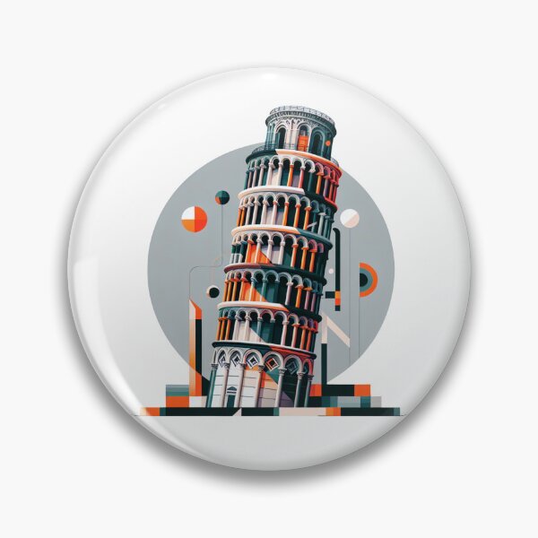 Item preview, Artistic Illustration of Leaning Tower of Pisa in Geometric Style designed and sold by KanDa-Shop.