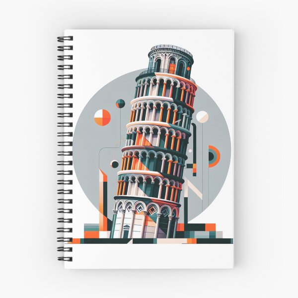 Item preview, Artistic Illustration of Leaning Tower of Pisa in Geometric Style designed and sold by KanDa-Shop.