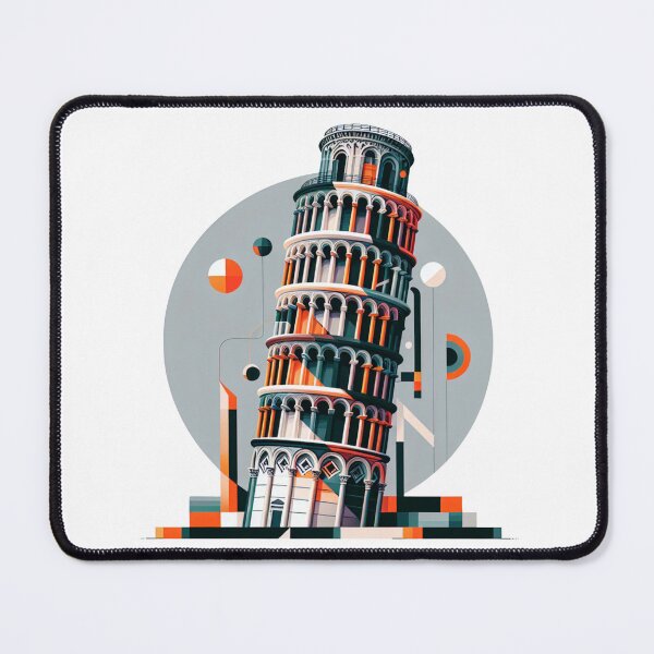 Item preview, Artistic Illustration of Leaning Tower of Pisa in Geometric Style designed and sold by KanDa-Shop.