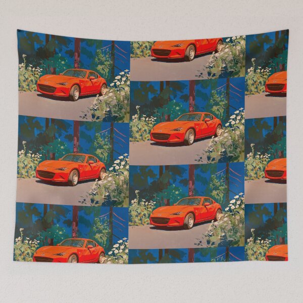 Item preview, MX-5 RF in a forest painting kawaii designed and sold by NiceGoodBetter.