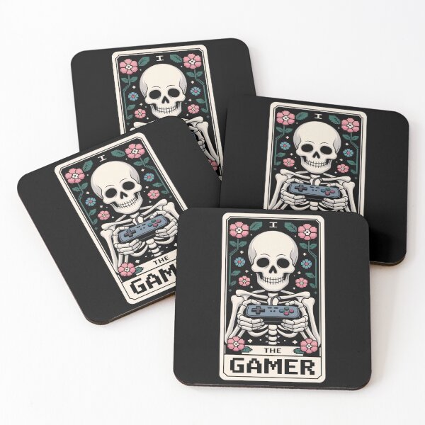 Item preview, The Gamer Skeleton Playing Games Tarot Card Design designed and sold by Blok45.